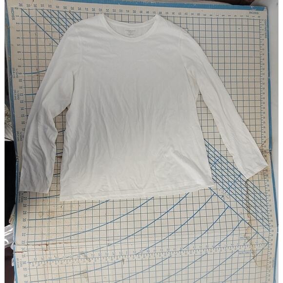 Lands' End White Relaxed Classic Long Sleeve Ladies T Shirt size xl - Picture 5 of 11